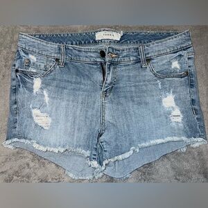 Torrid Women's Frayed Hem Jean Shorts